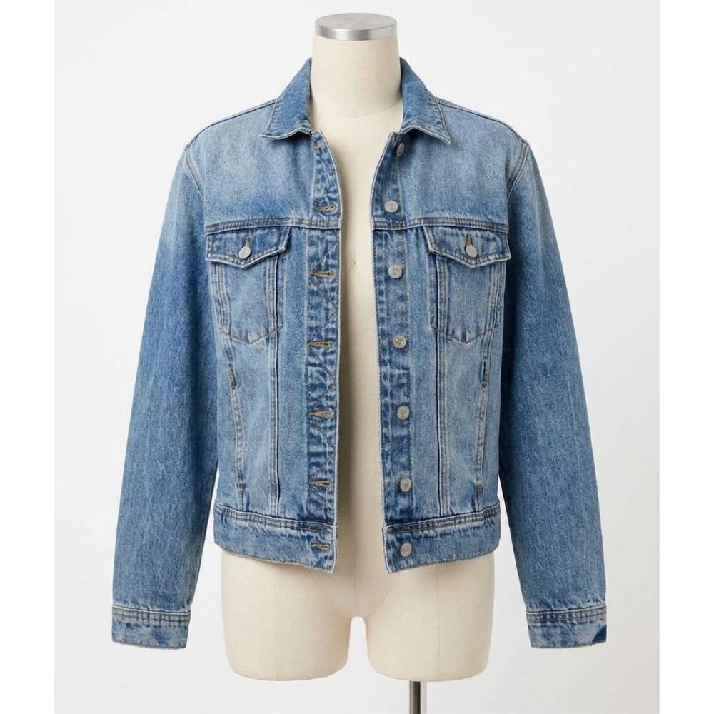 NEW JUDY BLUE rigid magic boyfriend jean jacket in blue